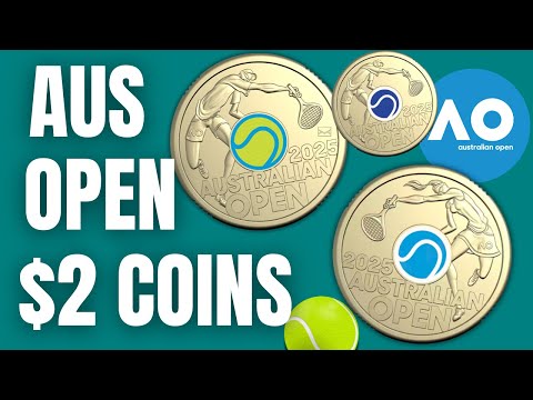 Australia open $2 coloured blue Coins Man’s and Women’s 120th anniversary Tennis Australia Post