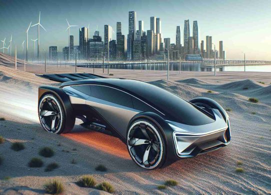 Create a realistic, high-definition illustration of a ground-breaking development in the field of vehicles. The focus of this scene should be the striking and eco-friendly Voltic Spark. This innovative conveyance is characterized by its sleek design that seamlessly marries functionality and modern aesthetics. The Voltic Spark is known for its environmentally conscious features and advanced technology, setting a new standard in sustainable transportation.