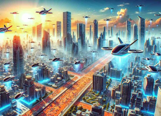 A vivid and realistic high-resolution image depicting the transformation in urban air mobility. It portrays a futuristic scene where autonomous electric aircraft are revolutionizing travel. There are several orders of these advanced vehicles being secured, signaling a major shift in the industry. Noteworthy is a unique flying vehicle design, it's tailor-made for urban environments with vertical take-off and landing capability. The backdrop is a bustling city with skyscrapers all around and the sky filled with such flying vehicles. The city below is humming with activity and the sense of a new era in urban transportation is palpable.